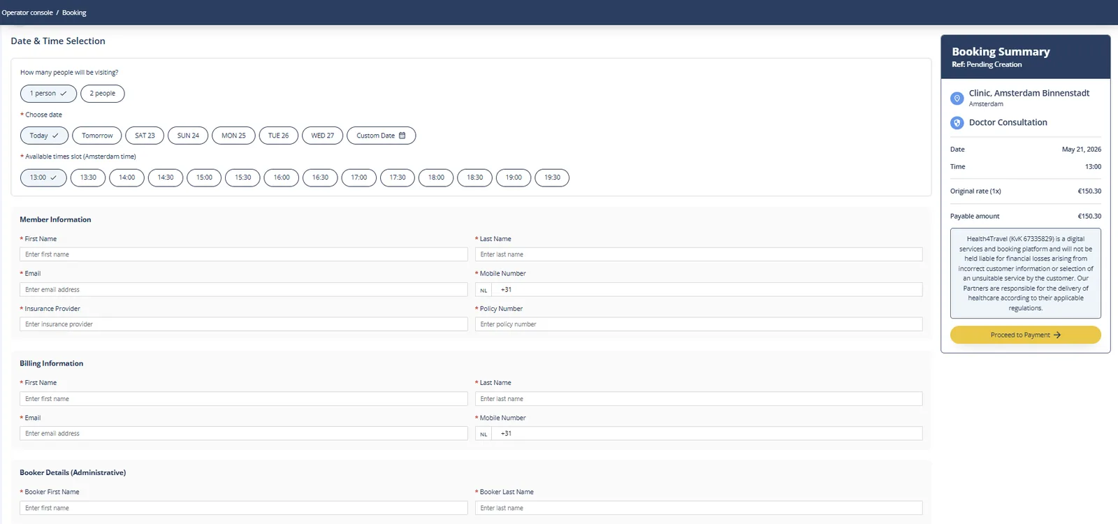 Booking flow